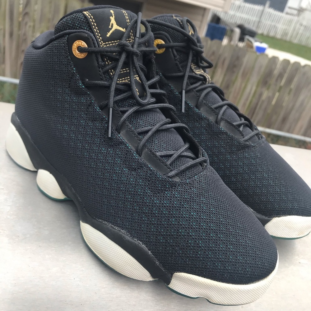 Jordan’s | Black/Green and White Shoes